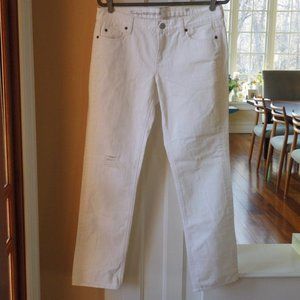 New J Crew Vintage Matchstick white jeans 30 lightly distressed